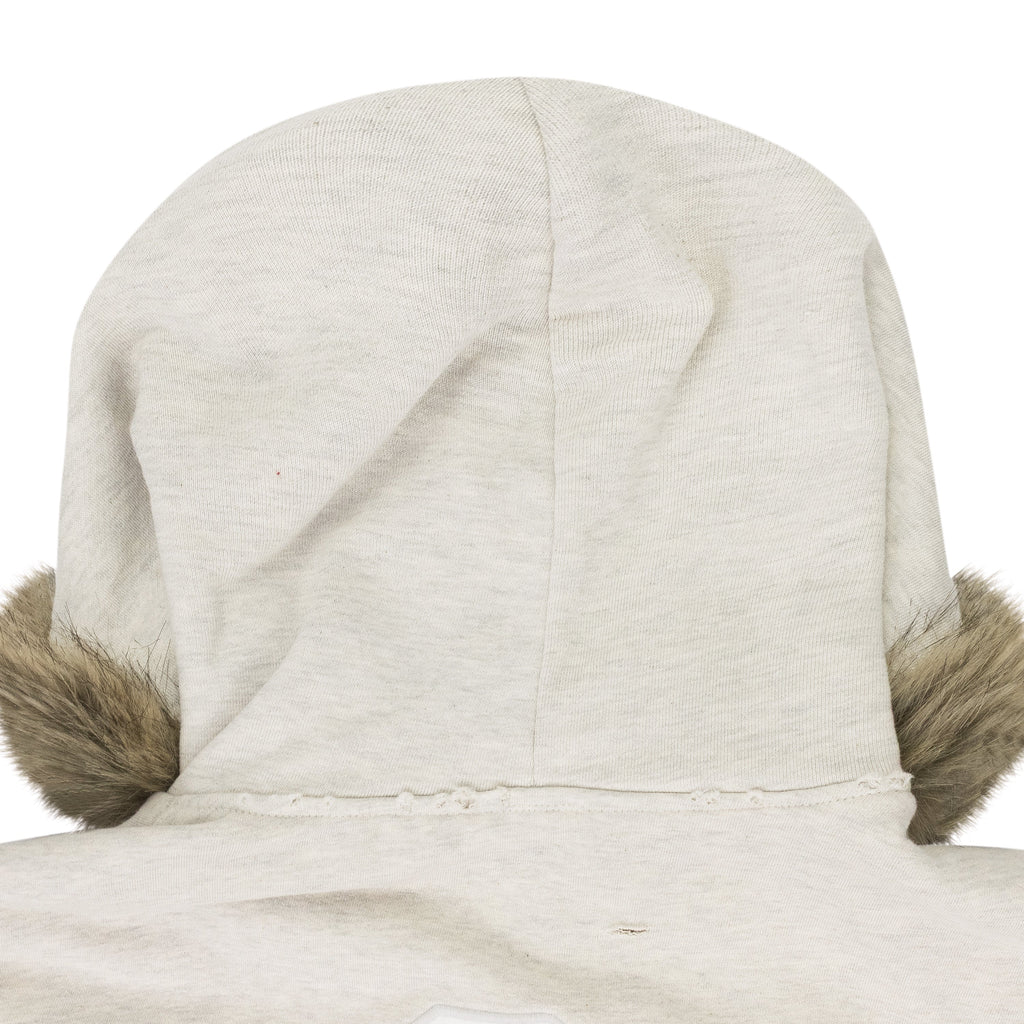 Oatmeal Melange 'Buttivore' Fur Lined Zip Hoodie