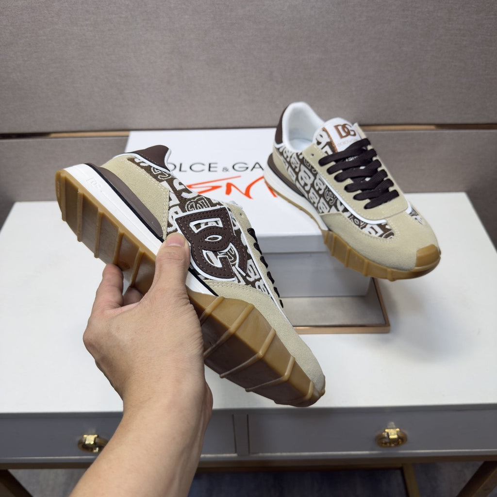 Dolce & Gabbana Patterned Panel Low-Top Sneakers